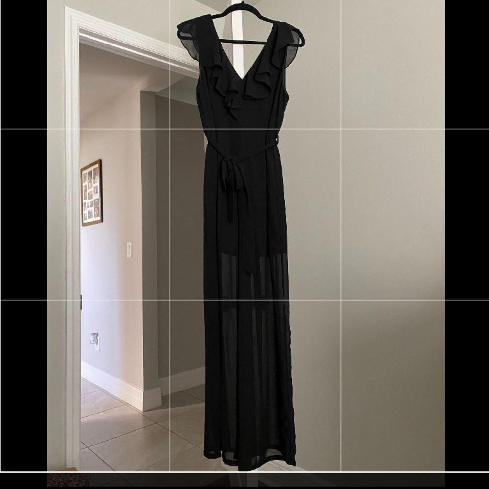 Black Ruffled Jumpsuit